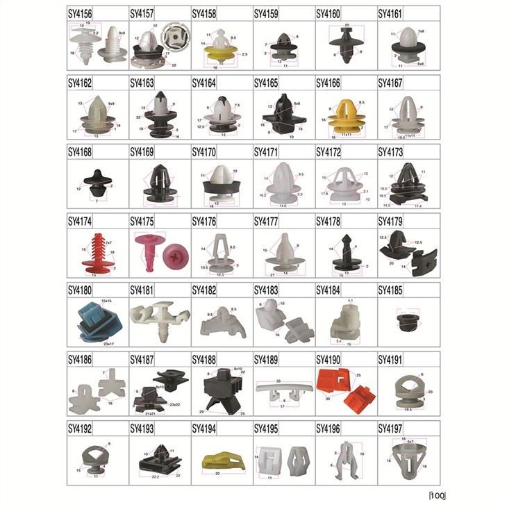 Universal Auto Metal Clips And Plastic Fasteners Car Mats