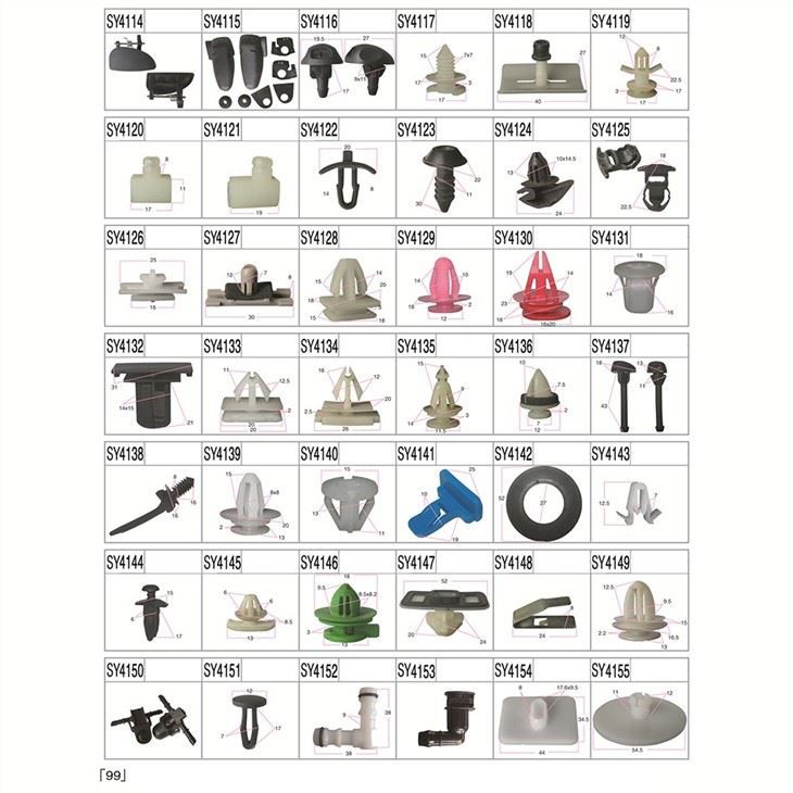Universal Auto Metal Clips And Plastic Fasteners Car Mats